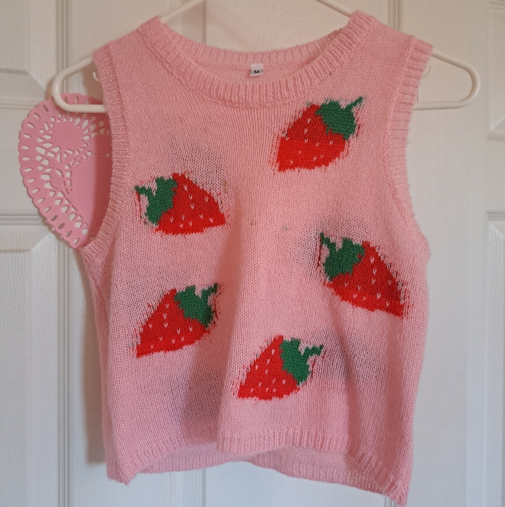 Strawberry sweater vest